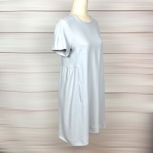 S MaxMara Lush Shift Dress with Pockets Light Lavender Gray Short Sleeve US 6